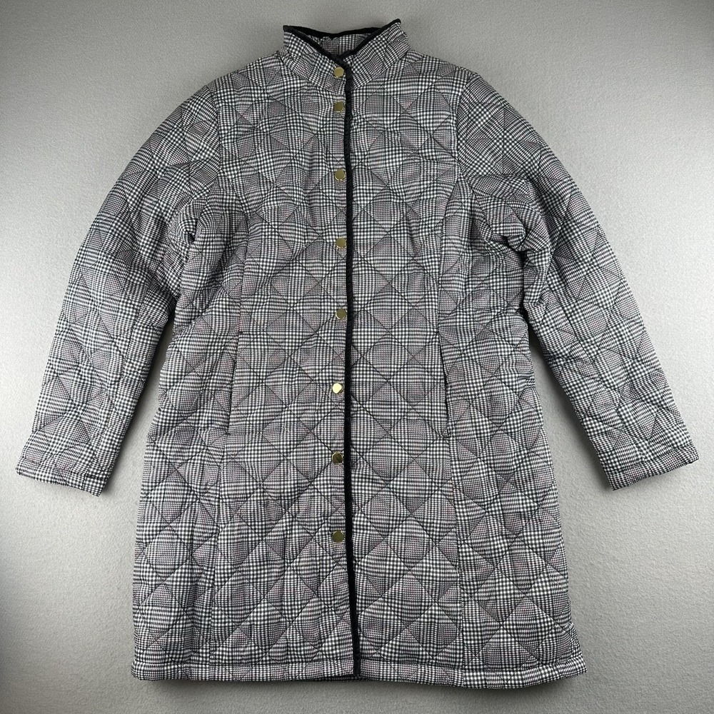 Liz Claiborne Grey Quilted Puffer Jacket Womens Size Medium Coat